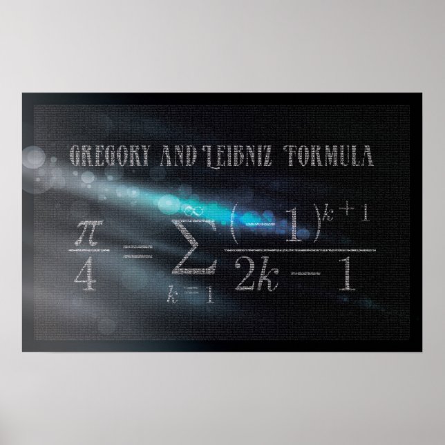 Gregory och Leibniz Pi Formula - Math Poster (Framsidan)