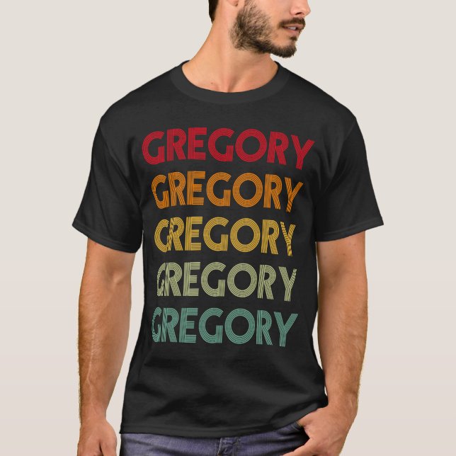 Gregory Retro Namn Humor Nickname T Shirt (Framsida)