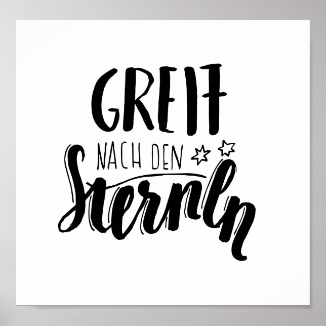 "Greif nach den Sternen" - handgeschiebener Spruch Poster (Framsidan)