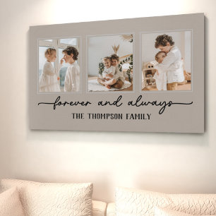 Greige Anpassningsbar Photo Collage Wall Canvastryck