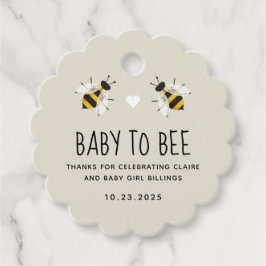 Greige Baby till Bee honey Shower Favorittagg Gåvor Etiketter