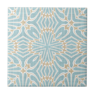 Greige Seafoam Grönt Taupe Brown Ethnic Tribe Art Kakelplatta