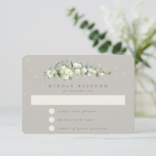 Greige Snowberry+Eucalyptus Garland WInter Wedding OSA Kort