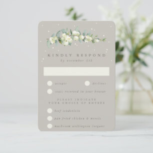 Greige Snowberry+Eucalyptus Stem Winter Wedding OSA Kort