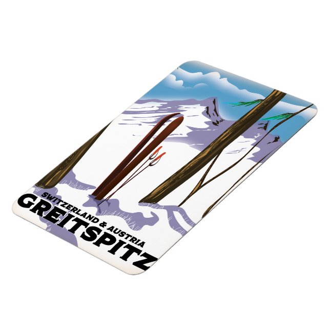 Greitspitz Schweiz & Austria Ski poster Magnet (Vänstra Sidan)