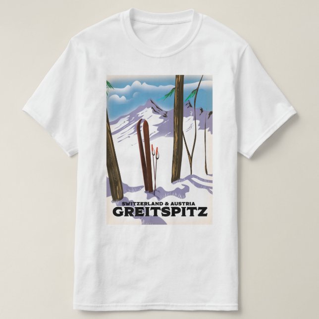 Greitspitz Schweiz & Austria Ski poster T Shirt (Design framsida)