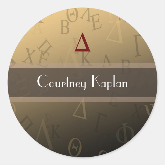 Greka Liv Klistermärken, Monogram Runt Klistermärke (Framsida)