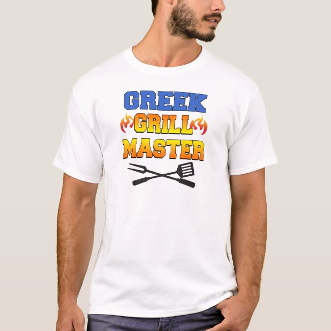 Greken grillar ledar- tee shirt (Framsida)