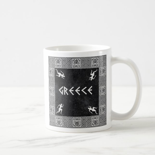 Greken kvadrerar mönster kaffemugg (Höger)