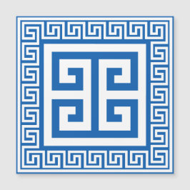 Greker Mönster Vit Och Blå Magnetisk Kort