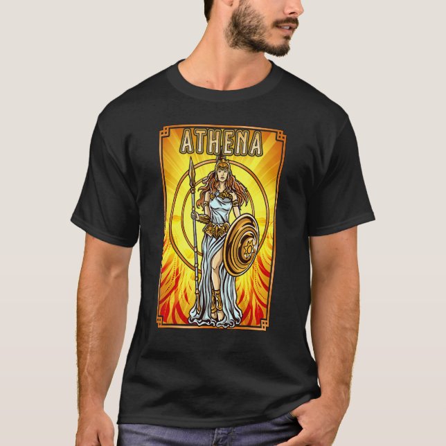 Grekisk antikens Gud Athena Mount Olympus Grekiska T Shirt (Framsida)