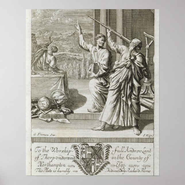 Grekisk astronomer Studera stjärnor, illustration Poster (Framsidan)