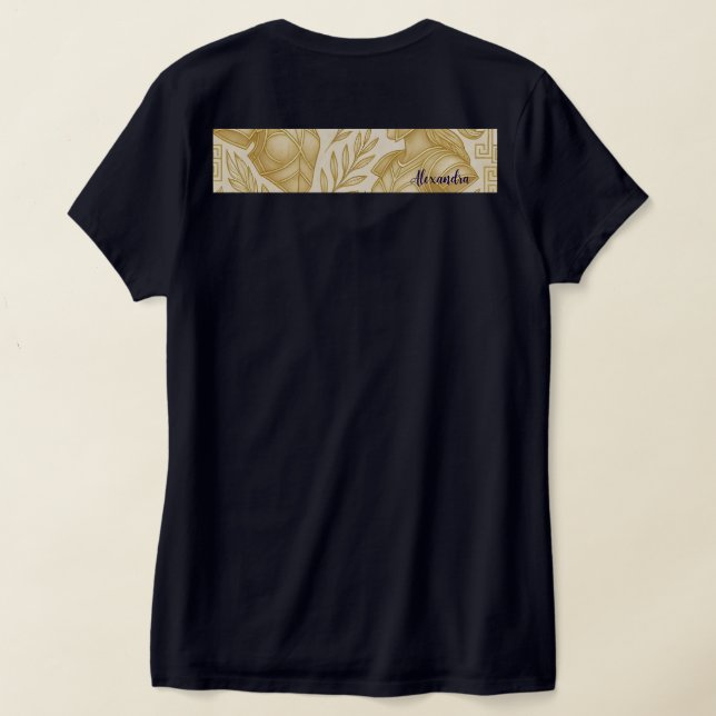 Grekisk Athena Kvinnors Sport & Prestation T Shirt (Laydown Baksida)
