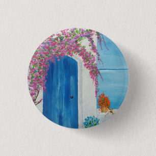 Grekisk blå dörr knapp