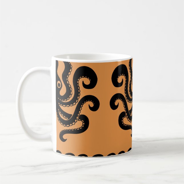 Grekisk bläckfisk, våg mönster kaffemugg (Vänster)
