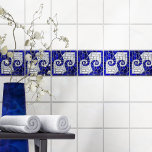 Grekisk broken Tile Mosaic Art Blue Glass and Pear Kakelplatta<br><div class="desc">Grekisk broken Tile Mosaic Art Blue Glass and Pearl</div>