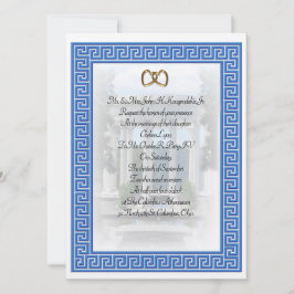 Grekisk bröllopsinbjudan Blue Nyckel elegant Inbjudningar