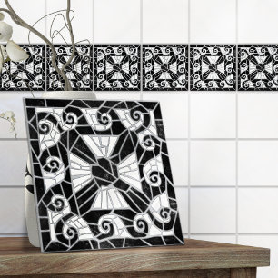 Grekisk bruten Tile Mosaic Black Marble Kakelplatta
