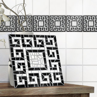 Grekisk bruten Tile Mosaic Black Marble Kakelplatta