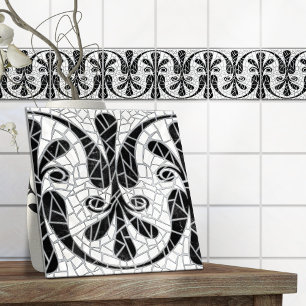 Grekisk bruten Tile Mosaic Black Marble Kakelplatta