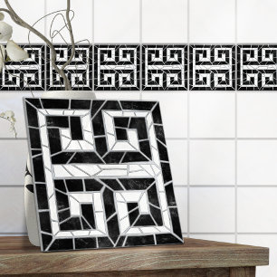Grekisk bruten Tile Mosaic Black Marble Kakelplatta
