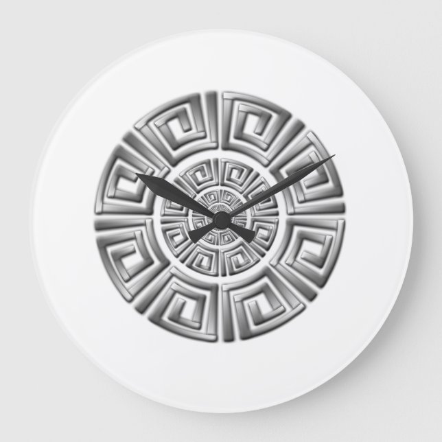 Grekisk circle Motif Stor Klocka (Framsida)