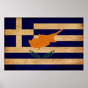 Grekisk Cypern flagga Poster