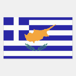 Grekisk Cypern flagga Rektangulärt Klistermärke