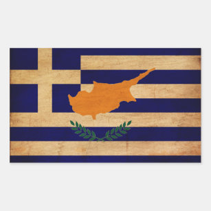 Grekisk Cypern flagga Rektangulärt Klistermärke