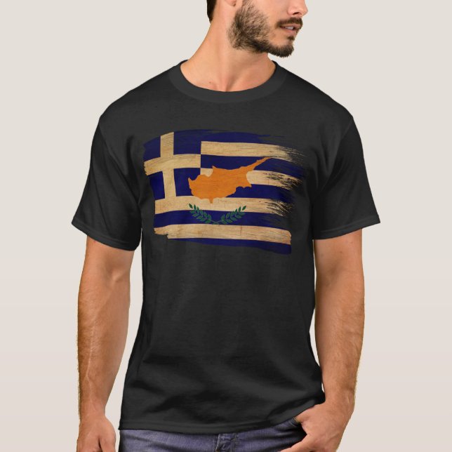 Grekisk Cypern flagga T-shirt (Framsida)