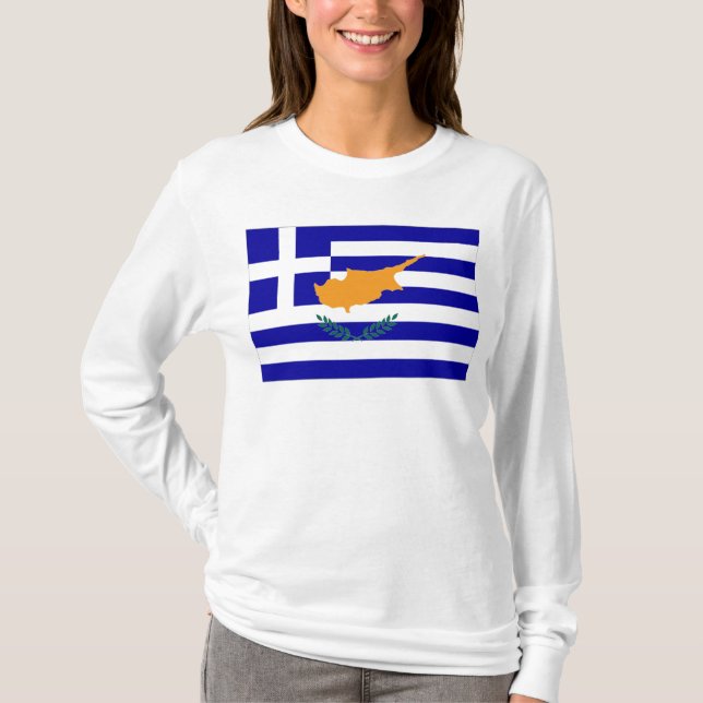 Grekisk Cypern flagga T-shirt (Framsida)