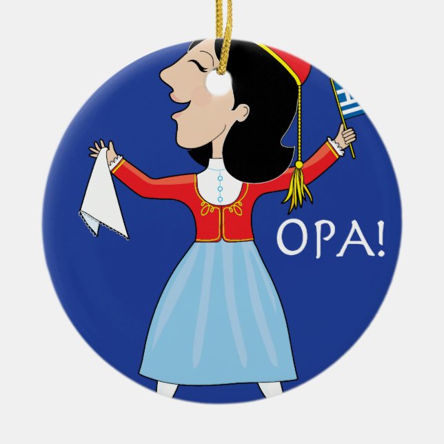 Grekisk damdans julgransprydnad keramik (Framsidan)