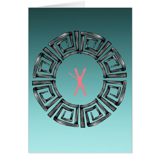 Grekisk design hälsningskort (Framsidan)