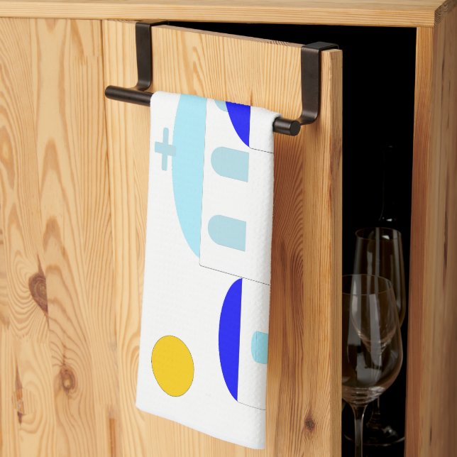 Grekisk design Lägg bara till text Kökshandduk (Thirds Fold)