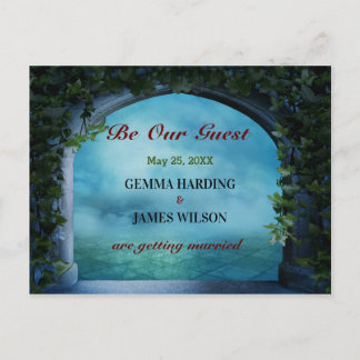 Grekisk Fantasy Romantik Valvbåge Murgröna Blå Sav Meddelande Vykort