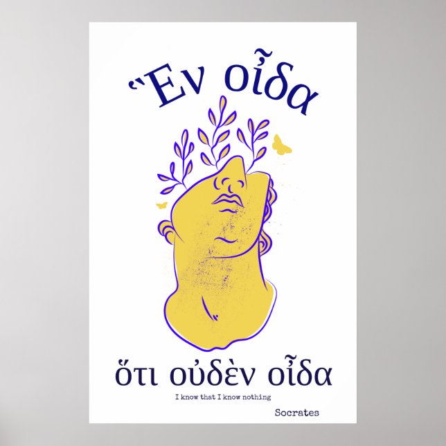 Grekisk filosof citat Sokrates Ancient Greece Poster (Framsidan)