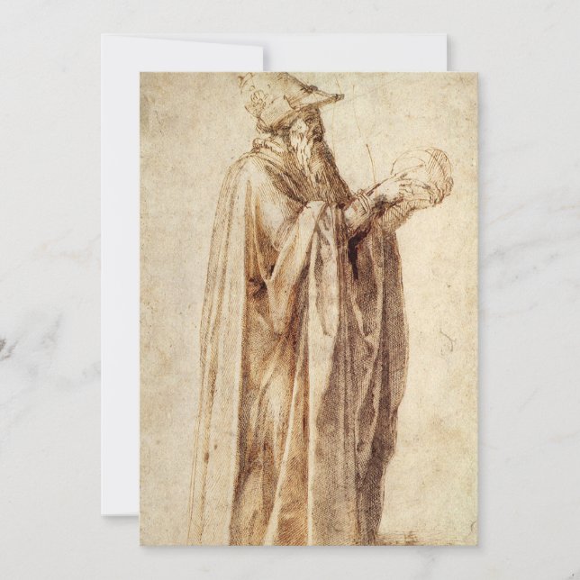 Grekisk filosof med mänskligt skal av Michelangelo (Framsida)