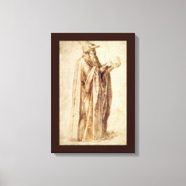 Grekisk filosof med mänskligt skal av Michelangelo Canvastryck