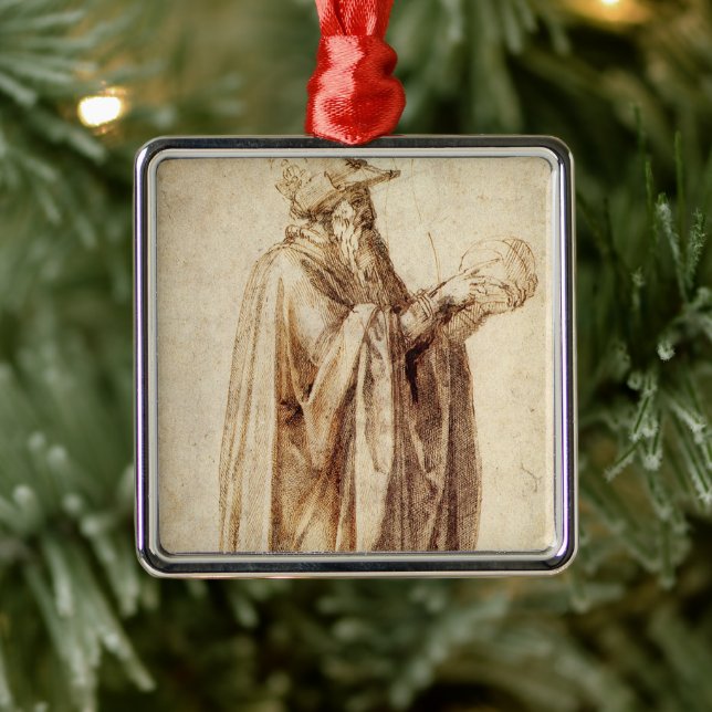 Grekisk filosof med mänskligt skal av Michelangelo Julgransprydnad Metall (Träd)