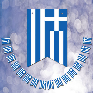 Grekisk flagg & Grekland festlig banner / Bröllop Vimplar