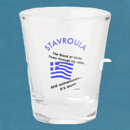 Grekisk flagg Hellas blod och Ouzo och namn