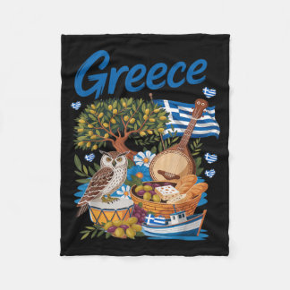 Grekisk flagg outfit idé för barn med Hellenic Fleecefilt