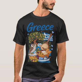 Grekisk flagg outfit idé för barn med Hellenic T Shirt