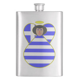 Grekisk Flagga Angel Black Hair Fickplunta