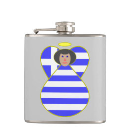 Grekisk Flagga Angel Black Hair Fickplunta
