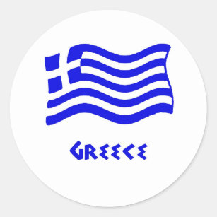 Grekisk flagga (att vinka) runt klistermärke