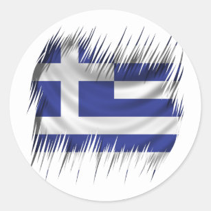 Grekisk flagga för dokumentförstörare runt klistermärke