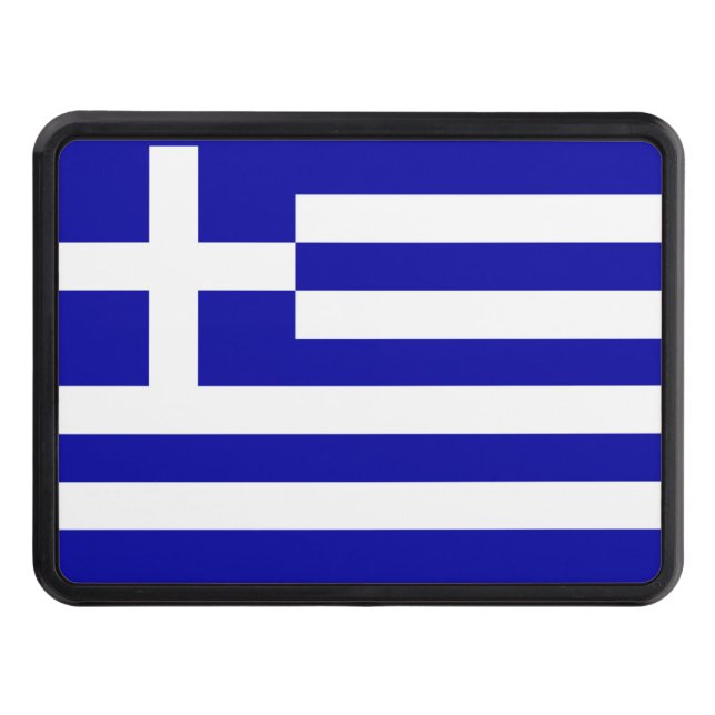 Grekisk Flagga för Hitch Dragkroksskydd (Framsidan)