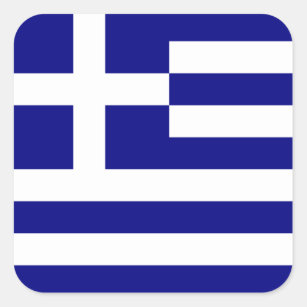 Grekisk flagga fyrkantigt klistermärke
