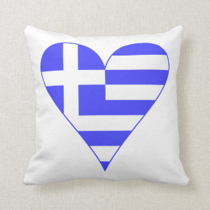 Grekisk Flagga Hjärta Funky Kudde
